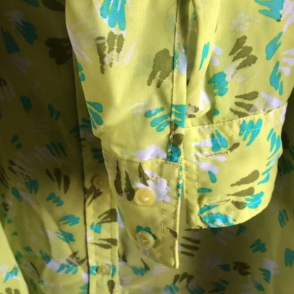 Lane Bryant Lime Green Sheer Blous - Picture 5 of 7